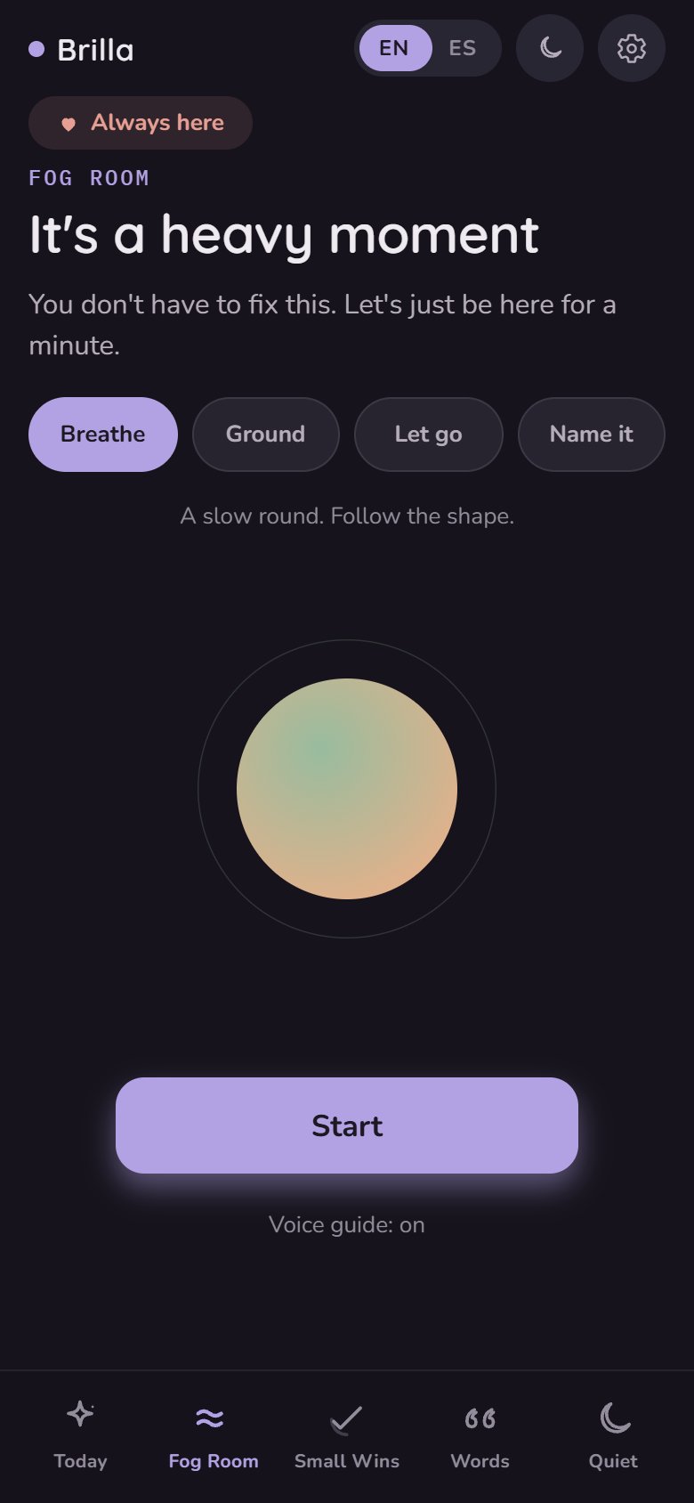 The Fog Room — guided breathing